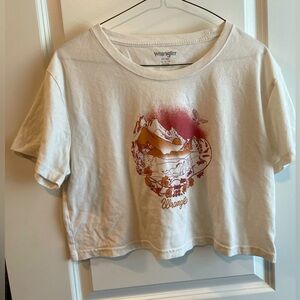Wrangler Cream and Red Graphic Crop Top
